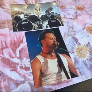 Metallica James Hatfield and Lars Ulrich Glossy Photos 90s vintage